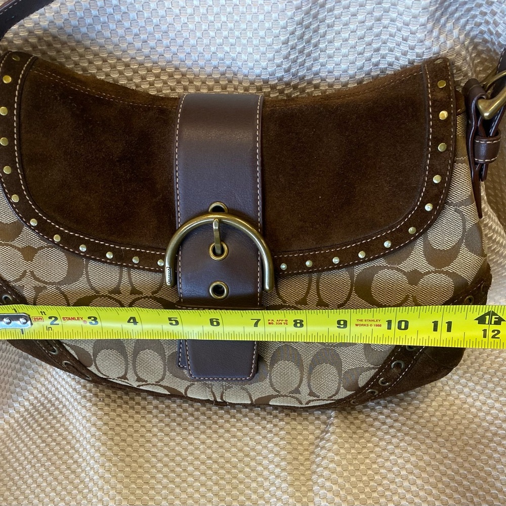Never Used Vintage Coach Shoulder Bag. Suede Mix Soho. - Picture 5 of 9